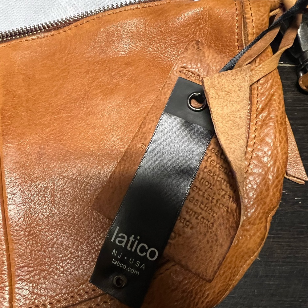 latico Tan Leather Crescent Crossbody Bag - Picture 4 of 7